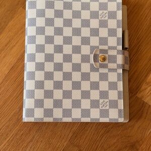 Louis Vuitton Damier Azur Canvas Notebook Cover - Blue and White RARE AUTHENTIC